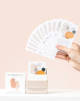 48 beautifully illustrated cards from The Embodiment Deck, featuring affirmations, physical practices, and journal prompts designed to help women reconnect with their bodies and enhance self-awareness.