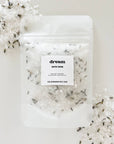 Calming lavender bath salts made in USA by The Bohemian Box Shop. All natural ingredients. Helps to calm and comfort you in times of stress.